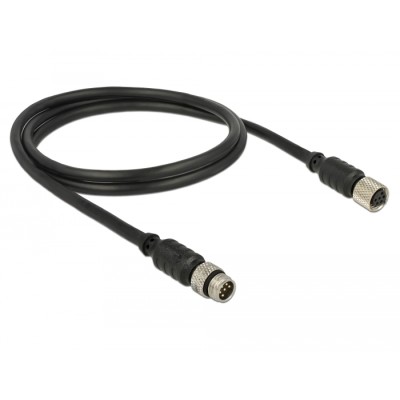 Delock M8 sensor / actuator extension cable 6 Pin Male to 6 Pin Female waterproof 1 m 2