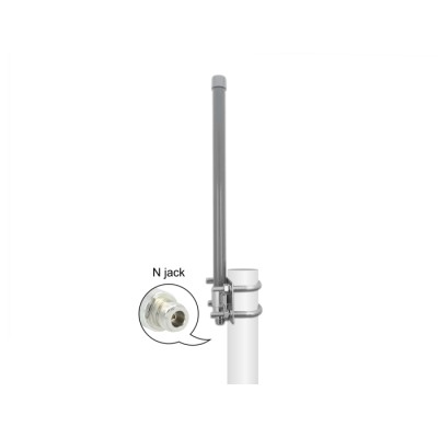 Delock 433 MHz Antenna N jack 2 dBi 40 cm omnidirectional fixed outdoor grey