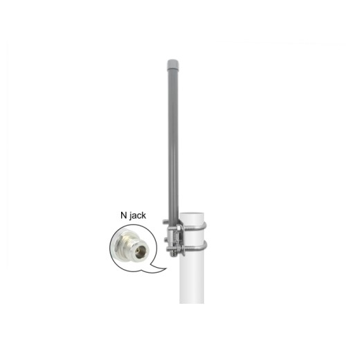 Delock 433 MHz Antenna N jack 2 dBi 40 cm omnidirectional fixed outdoor grey