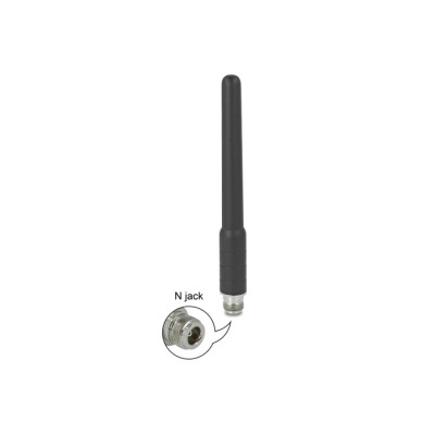 Delock GSM, UMTS Antenna N jack 2 dBi 17.8 cm omnidirectional fixed with flexible materials outdoor black