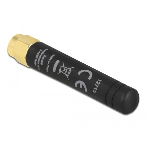 Delock LPWAN 868 MHz Antenna SMA plug 1.6 dBi omnidirectional fixed black