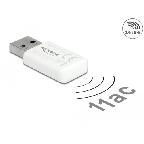 Delock USB 3.0 Dual Band WLAN ac/a/b/g/n Micro Stick 867 + 300 Mbps