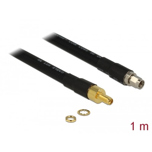 Delock Antenna Cable RP-SMA plug > RP-SMA jack CFD400 LLC400 1 m low loss