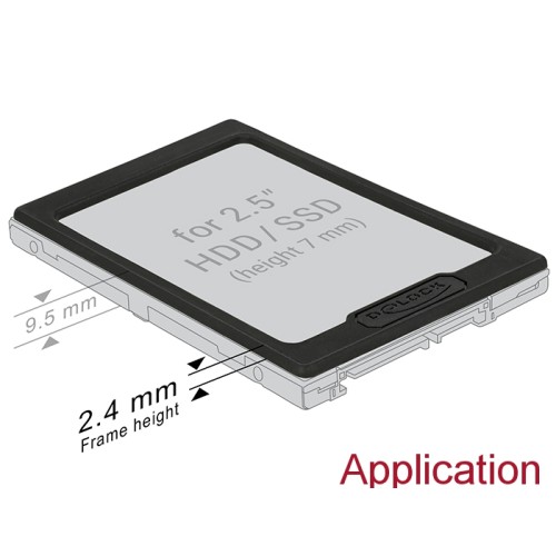 Delock 2.5″ HDD / SSD Extension Frame