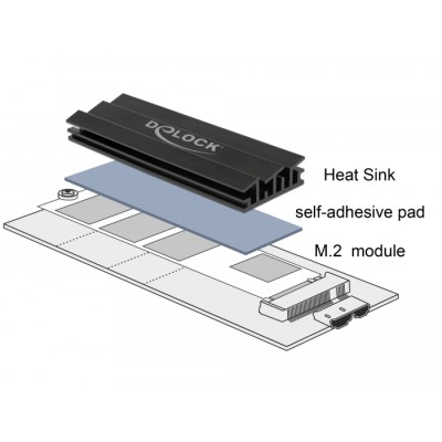 Delock Heat Sink 70 mm for M.2 module black 2