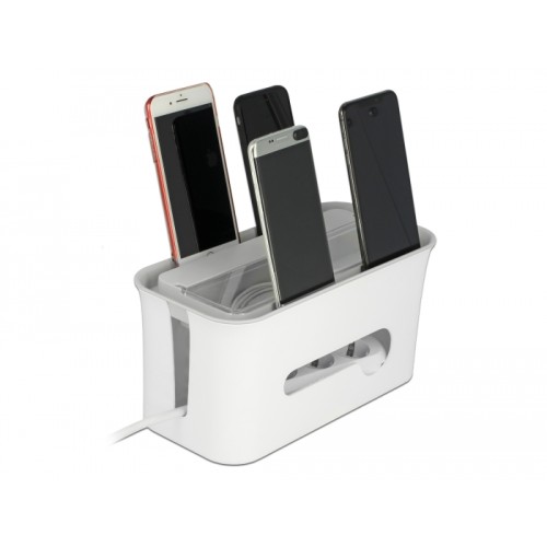 Delock Cable Management box with storage case white / grey