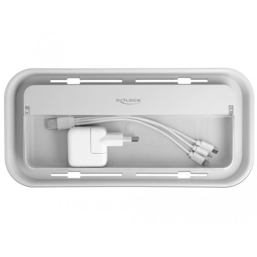 Delock Cable Management box with storage case white / grey