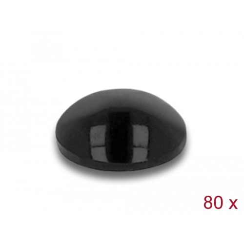 Delock Rubber feet round self-adhesive 6 x 2 mm 80 pieces black