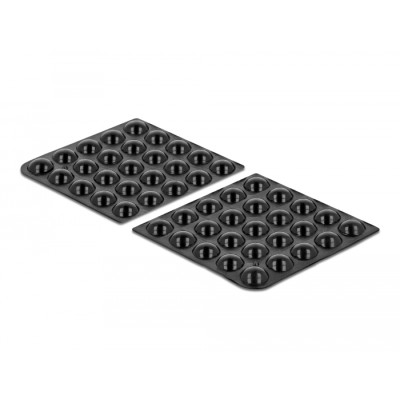 Delock Rubber feet round self-adhesive 10 x 3 mm 50 pieces black 2