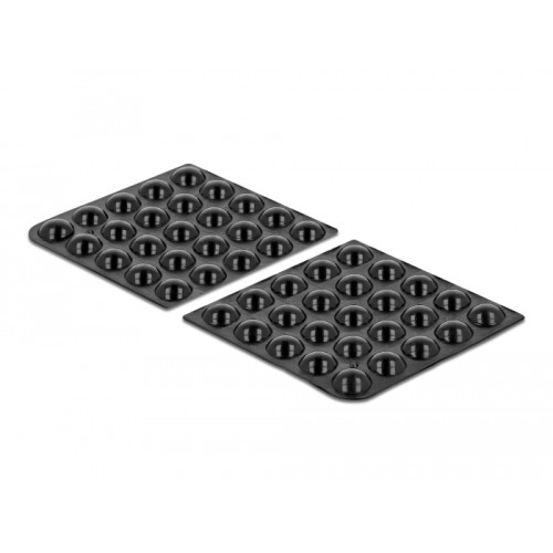 Delock Rubber feet round self-adhesive 10 x 3 mm 50 pieces black