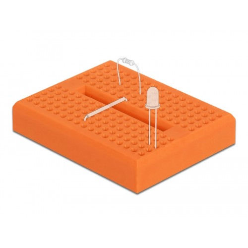 Delock Experimental Mini Breadboard 170 contacts orange