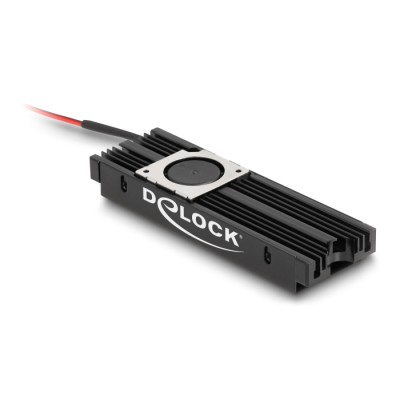 Delock Heat sink with Fan for M.2 SSD 2280 black 2