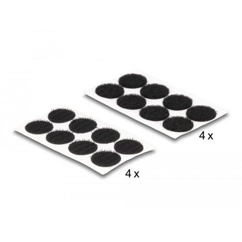 Delock Hook-and-loop dots, round, 64 pieces black