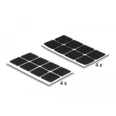 Delock Hook-and-loop dots, square, self-adhesive, 64 pieces black 2