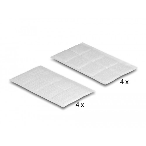 Delock Hook-and-loop dots, square, self-adhesive, 64 pieces white