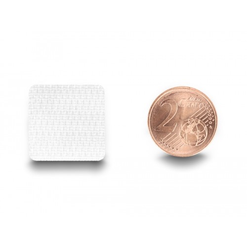 Delock Hook-and-loop dots, square, self-adhesive, 64 pieces white