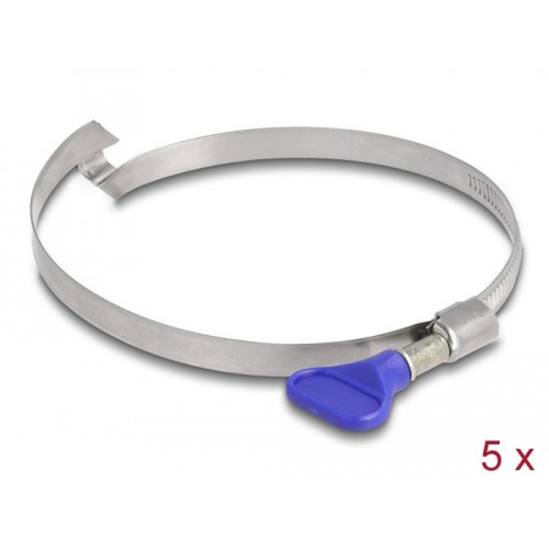 Delock Butterfly Hose Clamp stainless 400 steel with bridge left-handed 80 - 100 mm 5 pieces