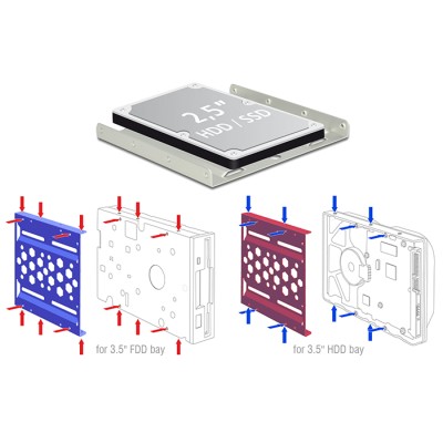 Delock Aluminium installation frame 2.5″ to 3.5″ silver 2