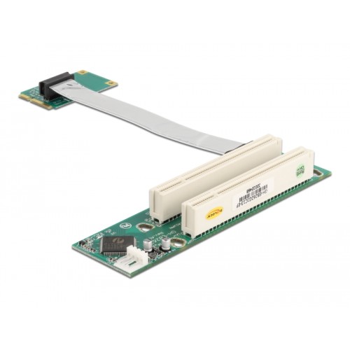 Delock Riser Card Mini PCI Express  2 x PCI with flexible cable 13 cm left insertion