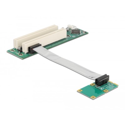 Delock Riser Card Mini PCI Express  2 x PCI with flexible cable 13 cm left insertion 2
