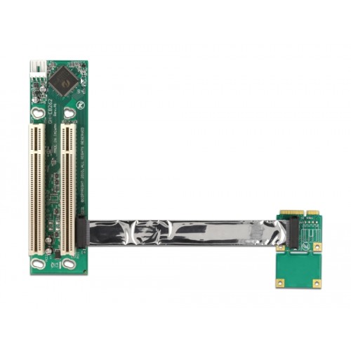 Delock Riser Card Mini PCI Express  2 x PCI with flexible cable 13 cm left insertion