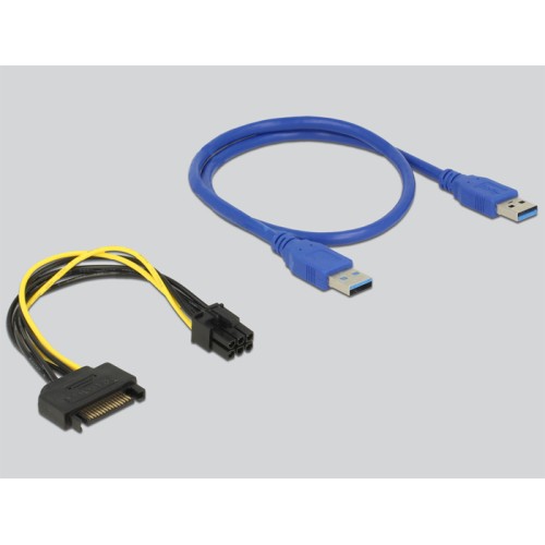 Delock Riser Card PCI Express x1  x16 with 60 cm USB cable