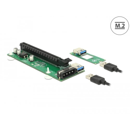 Delock Riser Card M.2 Key B+M > PCI Express x16 with 30 cm USB cable