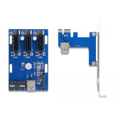 Delock Riser Card PCI Express x1 to 3 x PCIe x1 with 50 cm USB cable 2
