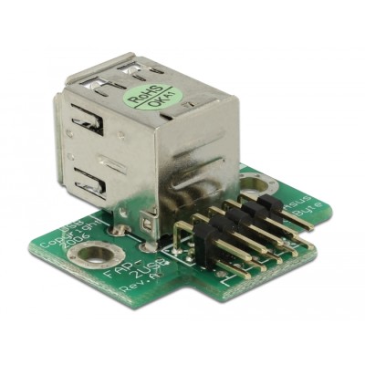 Delock USB Pinheader male to 2 x USB 2.0 female - up 2