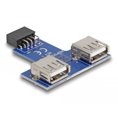 Delock USB pin header female  2 x USB 2.0 female - up