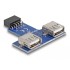 Delock USB pin header female  2 x USB 2.0 female - up