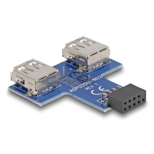 Delock USB pin header female  2 x USB 2.0 female - up