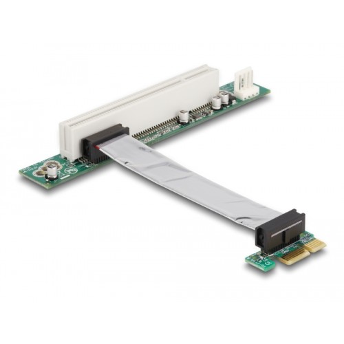 Delock Riser Card PCI Express x1  1 x PCI with flexible cable 9 cm left insertion