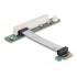 Delock Riser Card PCI Express x1  1 x PCI with flexible cable 9 cm left insertion
