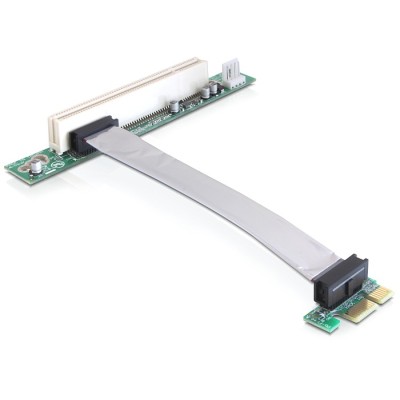 Delock Riser Card PCI Express x1  1 x PCI with flexible cable 13 cm left insertion