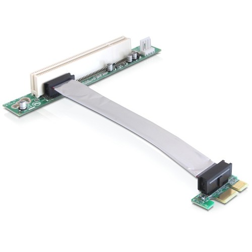 Delock Riser Card PCI Express x1  1 x PCI with flexible cable 13 cm left insertion