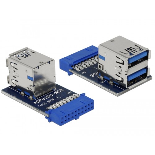 Delock USB 3.0 Pin Header female  2 x USB 3.0 female – up, stacked