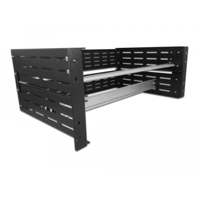 Delock 19″ DIN Rail Bracket 4U, black
