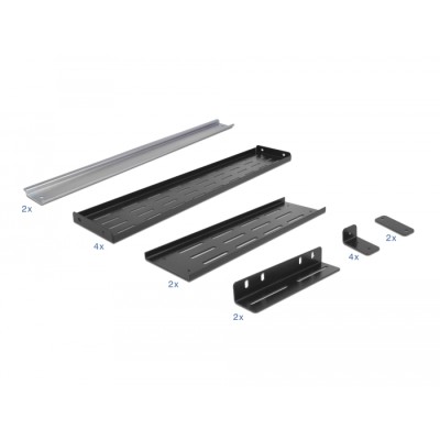 Delock 19″ DIN Rail Bracket 4U, black 2