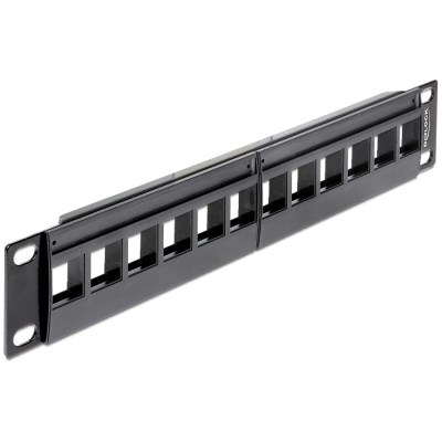 Delock 10″ Keystone Patch Panel 12 Port black