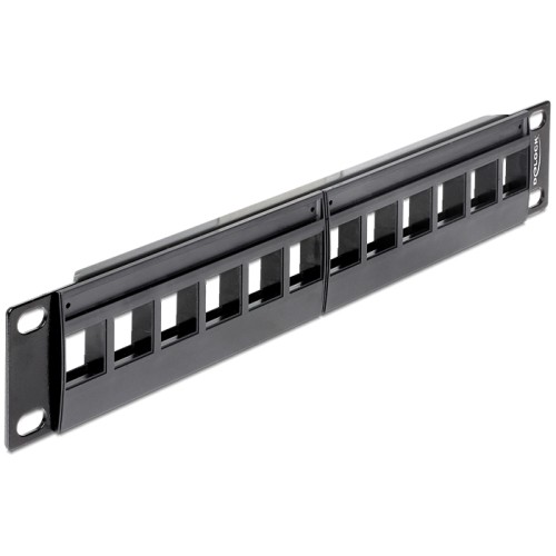 Delock 10″ Keystone Patch Panel 12 Port black