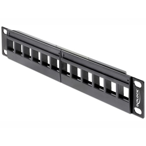 Delock 10″ Keystone Patch Panel 12 Port black