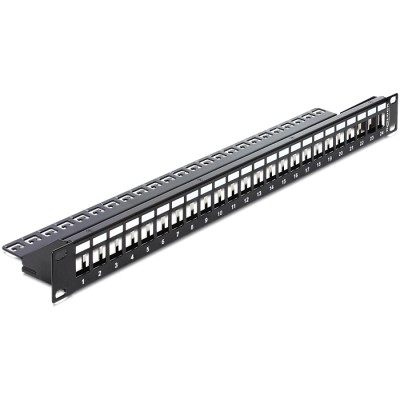 Delock 19″ Keystone Patch Panel 24 Port black