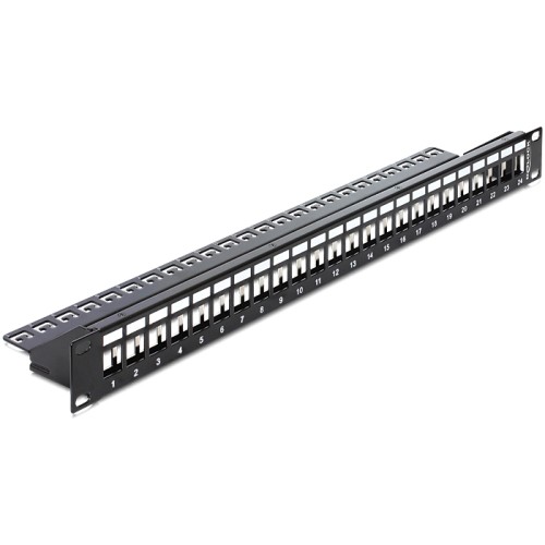 Delock 19″ Keystone Patch Panel 24 Port black