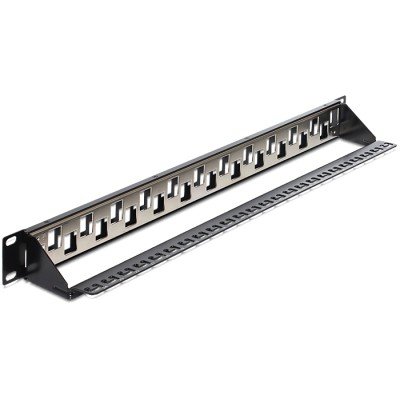Delock 19″ Keystone Patch Panel 24 Port staggered black 2