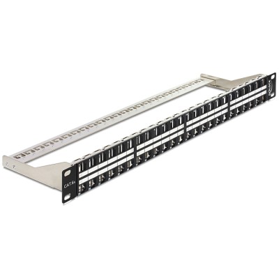 Delock 19″ Keystone Patch Panel 48 Port 1 U black