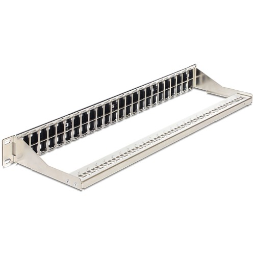 Delock 19″ Keystone Patch Panel 48 Port 1 U black