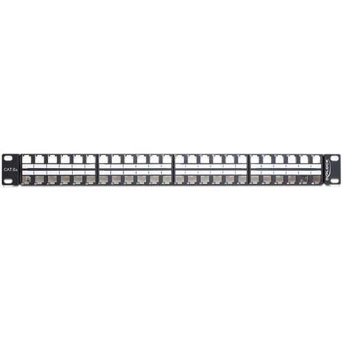 Delock 19″ Keystone Patch Panel 48 Port 1 U black