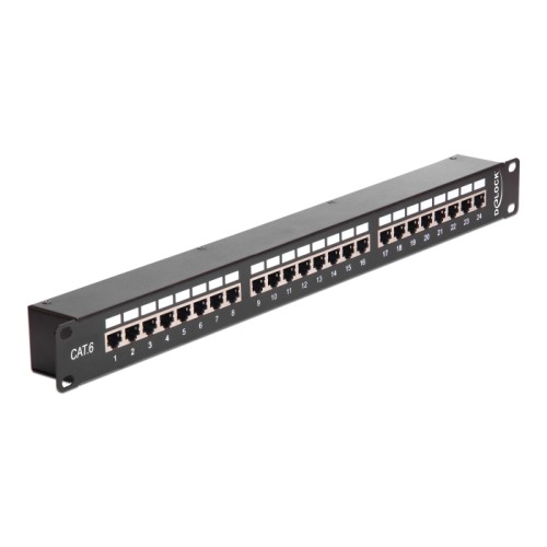 Delock 19″ Coupler Patch Panel 24 Port Cat.6