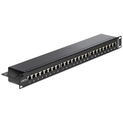 Delock 19″ Patch Panel 24 Port Cat.6 black